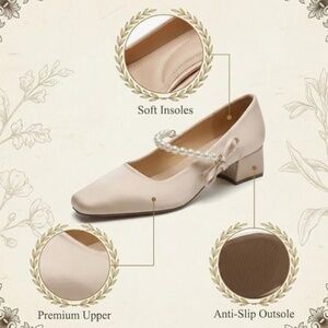 Satin Block Heel Shoes